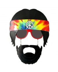 Siyah Saçlı Bandana Tasarımlı Parti Gözlüğü 26x18 cm NessiWorld