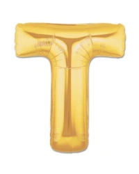 T Harf Folyo Balon Altın Renk  40 inç