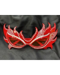 Taşlı Göz Kamaştıran Gecenin Yıldızı Kırmızı Parti Alev Gözlük