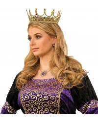 Taşlı Rönesans Kostümlü Kraliyet Ortaçağ Altın Kraliçe Prenses Tacı
