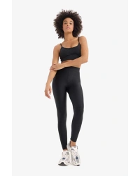 Toparlayıcı Yüksek Bel Parlak Sporcu Tayt