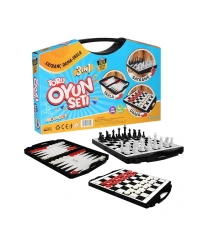 Toru 3 in 1 Çantalı Oyun Seti Satranç-Dama-Tavla