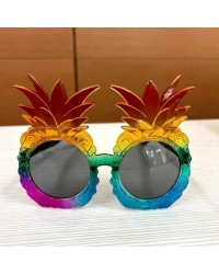 Tropikal Ananas Tasarımlı Renkli Hawaii Parti Gözlüğü