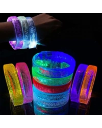 Turuncu Led Işıklı Baskı Yapılabilen Pilli Bileklik Bilezik 1,5 cm Genişlik