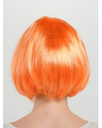 Turuncu Renk Parti Peruğu Küt Saç