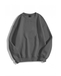 Unisex Basic Bisiklet Yaka Sweatshirt Hoodie