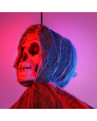 Ürpertici Kuru Kafa Korku Hayalet Saçaklı Dekor 90x50 cm