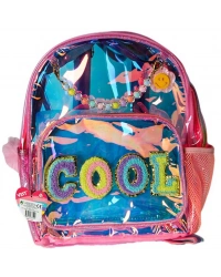 Vest Nakış Sırt Çantası Şeffaf Pembe