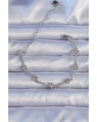 Vip Seri Pirinç Gümüş Renk Zirkon Taşlı Halley Yıldız Model Bileklik