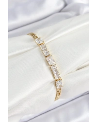 Xuping Pirinç Parçalı Su Yolu Model Gold Renk Kadın Bileklik