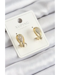 Xuping Zirkon Taşlı Damla Model Gold Renk Kadın Küpe