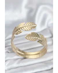 Yaprak Model Gold Renk Kadın Bileklik