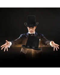 Yetişkinler İçin Siyah Renk Ringmaster Sihirbaz Şapkası Silindir Şapka