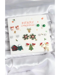 Yılbaşı Temalı 8 Çift Küpe Seti