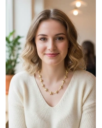 Yıldız Model Pirinç Gold Renk Kadın Kolye