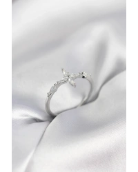 Yıldız Model Zirkon Taşlı Gümüş Renk Kadın Yüzük