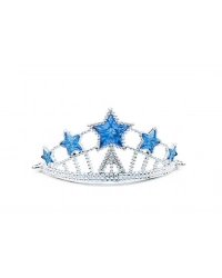 Yıldız Şekilli Elsa Prenses Kraliçe Tacı Mavi Renk Çocuk Boy 5x17 cm