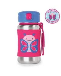 Zoo Pipetli Paslanmaz Çelik Suluk 350 ml Kelebek