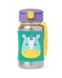 Zoo Pipetli Paslanmaz Çelik Suluk 350 ml Unicorn