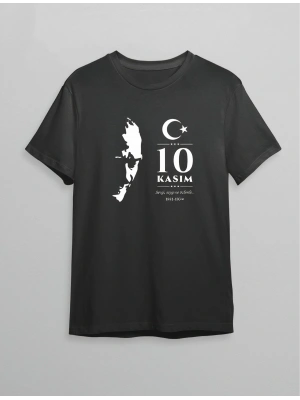 10 Kasım Atatürk Baskılı T-shirt - Siyah