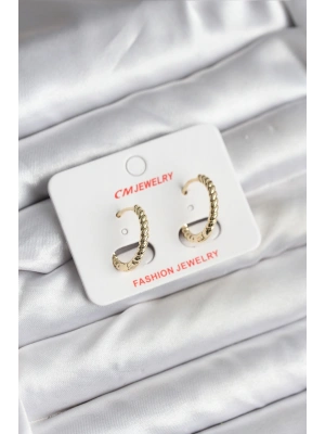 14K Gold Renk Kaplama Burgu Halka CM Kadın Küpe