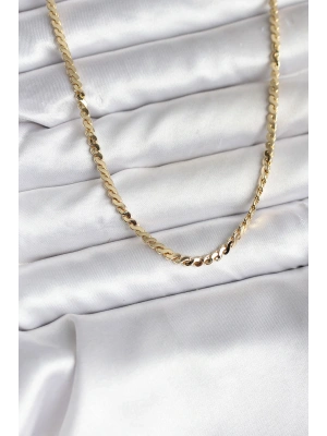 14K Gold Renk Kaplama Ezme Yılan Zincir Model CM Kadın Kolye