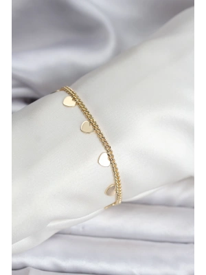 14K Gold Renk Kaplama Kalpli Model CM Kadın Bileklik