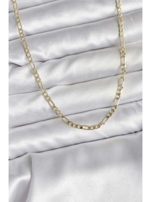 14K Gold Renk Kaplama Kuşgözü Zincir Model Pirinç CM Kadın Kolye