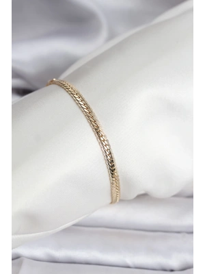 14K Gold Renk Kaplama Lazer Ezme Zincir Model CM Kadın Bileklik