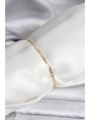 14K Gold Renk Kaplama Minimal Zincir Model CM Kadın Bileklik