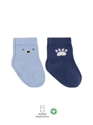 2Li Bear Penye Soket Çorap 10116 Mavi