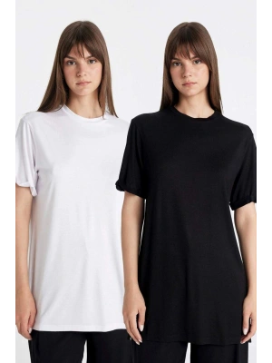 2li Paket Bisiklet Yaka Kısa Kollu Tişört D5479axns