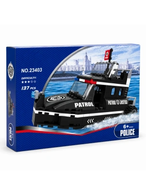 23403 POLİS SETİ 133 PARÇA MİNİ  POLİS BOTU