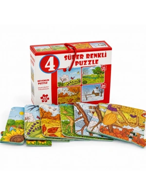 2488  MEVSİMLER SÜPER RENKLİ PUZZLE 4LÜ