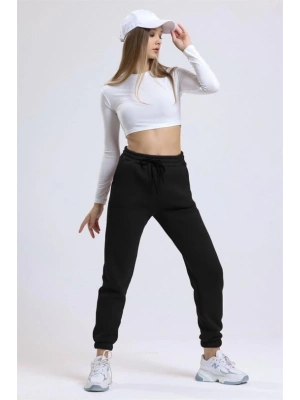 3 iplik şardonlu paça lastikli eşofman siyah is001