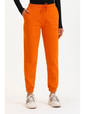 3 iplik şardonlu paça lastikli eşofman turuncu is001