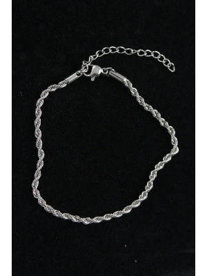 316L Çelik Burgu Model Gümüş Renk Erkek Bileklik