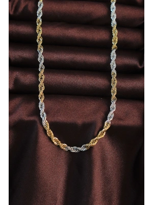 316L Çelik Çift Renk Burgu Tasarımlı Kolye