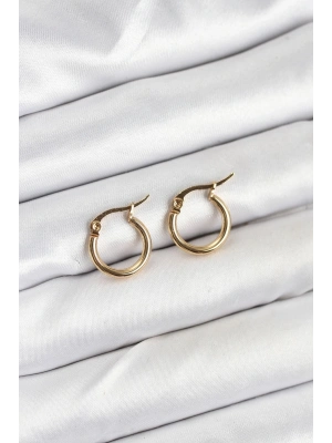 316L Çelik Gold Renk 12 mm Halka Kadın Küpe