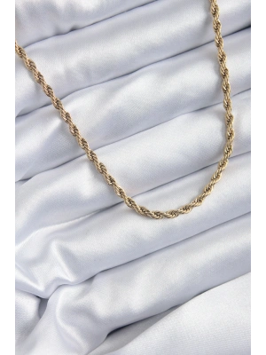 316L Çelik Gold Renk 60 cm Burgu Model Kadın Kolye