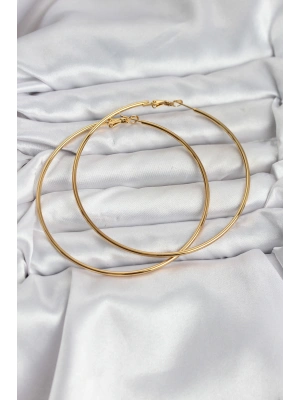 316L Çelik Gold Renk 75 mm Halka Küpe