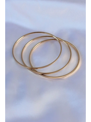 316L Çelik Gold Renk Ajda Model Kadın 65 mm Bilezik