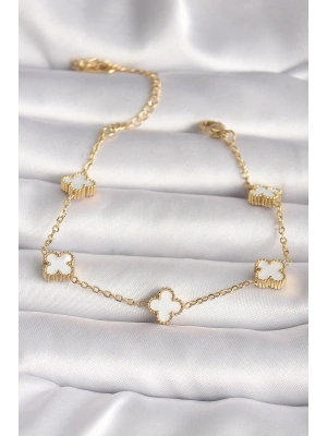 316L Çelik Gold Renk Baby Boy Yonca Model Kadın Bileklik