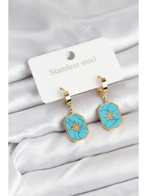 316L Çelik Gold Renk Kutup Yıldızı Model Kadın Küpe