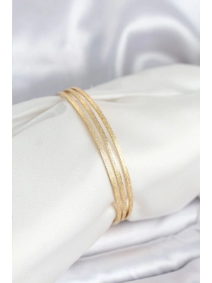 316L Çelik Gold Renk Simli Model Ajda 65 mm Kadın Bileklik