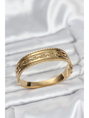 316L Çelik Gold Renk Vintage Model Kadın Kelepçe Bileklik