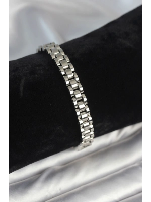 316L Çelik Gümüş Renk 7 mm Kalınlık Erkek Bileklik