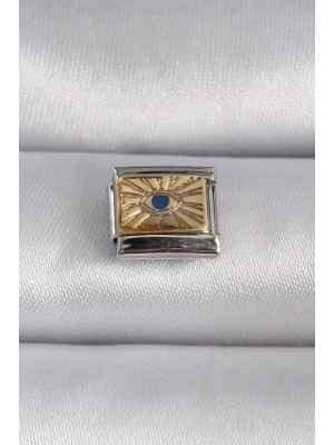 316L Çelik Gümüş Renk Altın Göz İşlemeli Nomination Charm