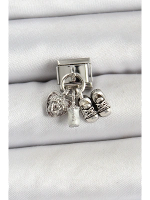 316L Çelik Gümüş Renk Bebek Konsept Nomination Charm