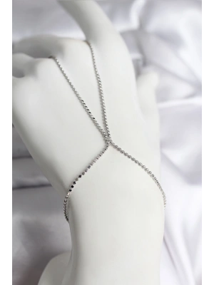 316L Çelik Gümüş Renk Ezme Zincir Model Kadın Şahmeran